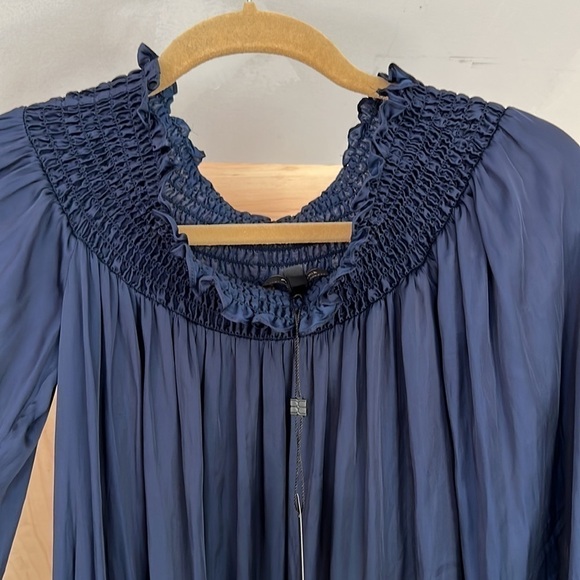 BCBG off the shoulder navy long sleeve dress size small - Picture 2 of 7